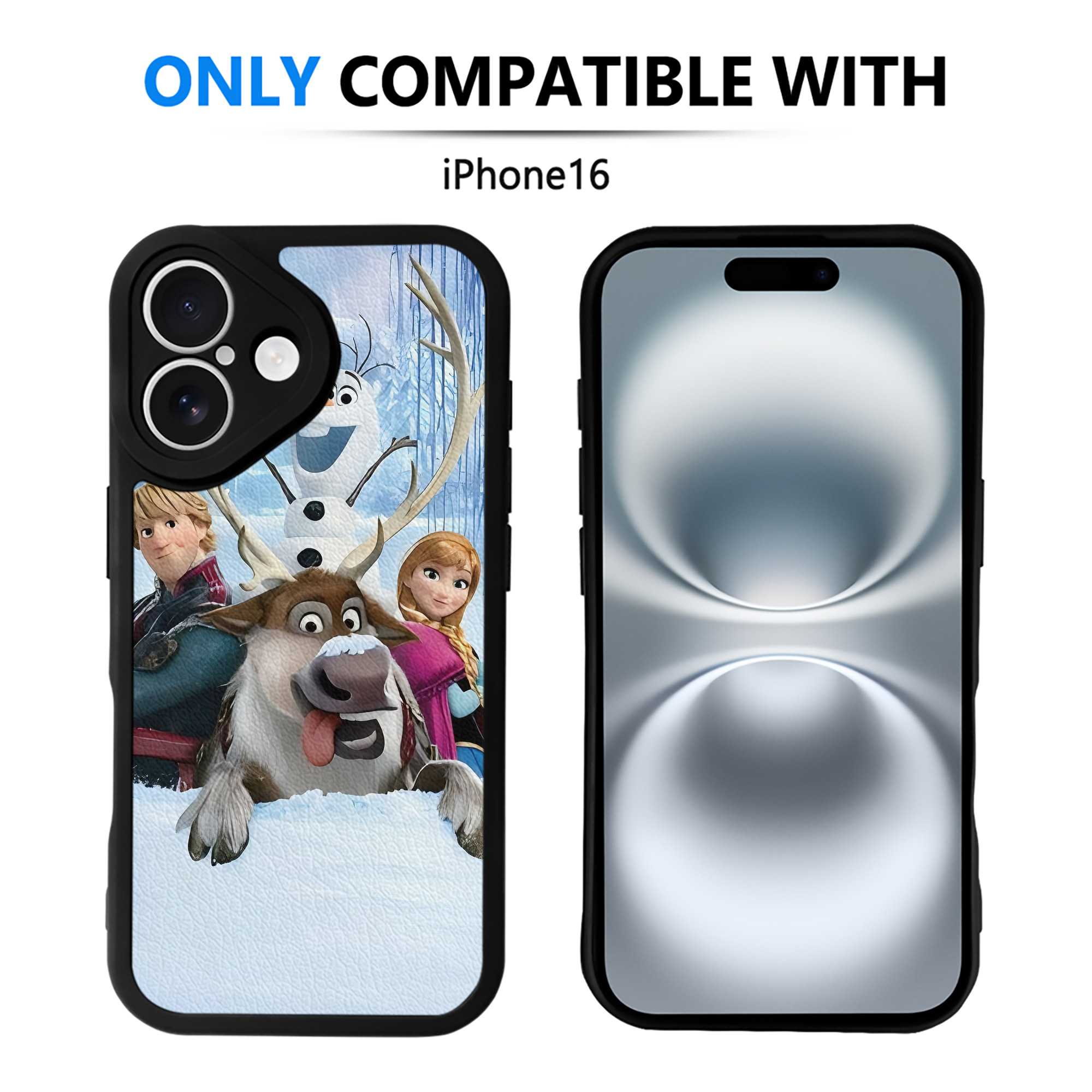 （画像用） アナと雪の女王 アンナ エルサ Frozen Anna Elsa 【iPhone 16シリーズ対応】シリコンスマホケース（レザー調） 材質：シリコン